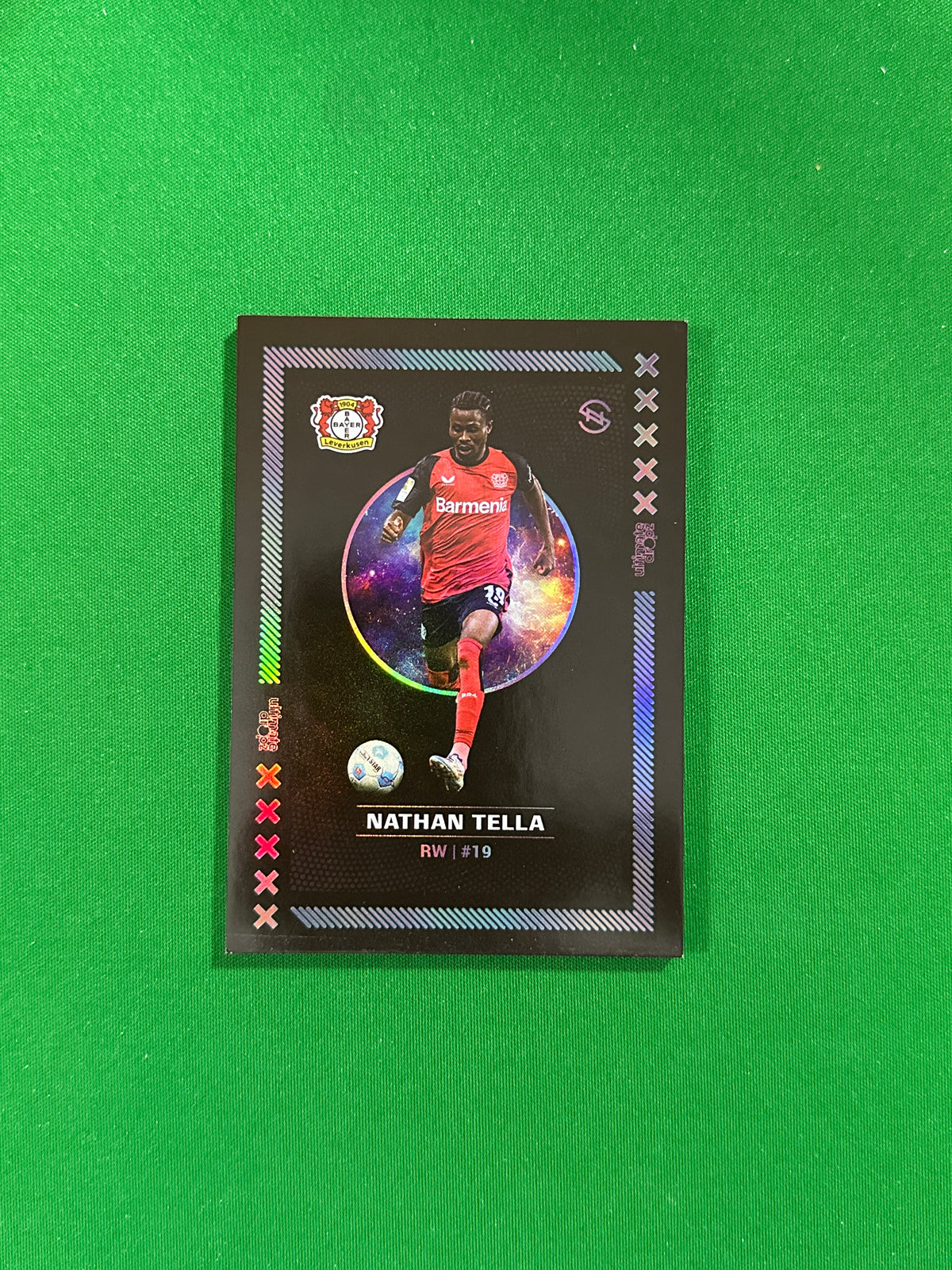 Nathan Tella Numbered Parallel 35/99 - Ultimate Dropz Bayer 04 Leverkusen Supernova 2024 - front