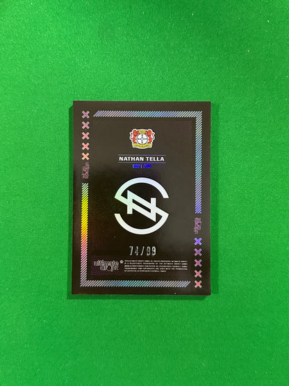 Nathan Tella Numbered Parallel 74/99 - Ultimate Dropz Bayer 04 Leverkusen Supernova 2024 - back