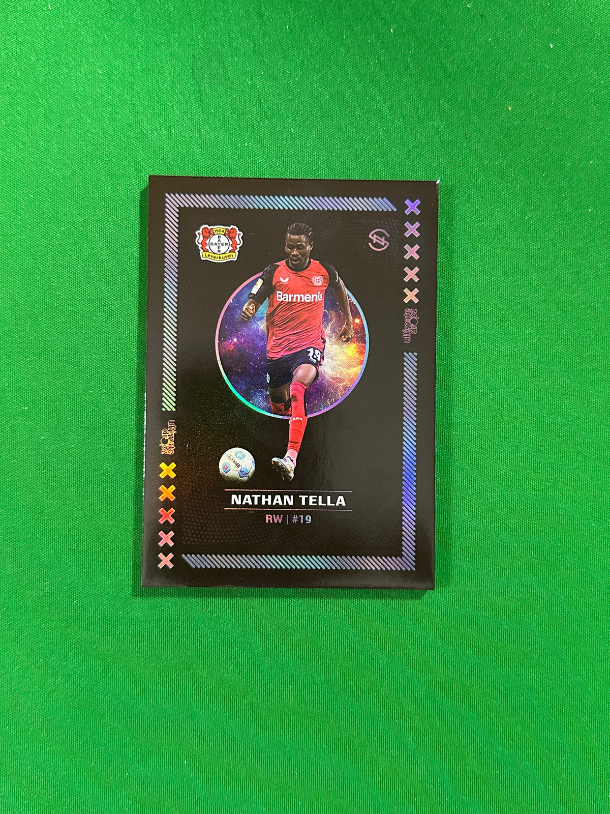 Nathan Tella Numbered Parallel 97/99 - Ultimate Dropz Bayer 04 Leverkusen Supernova 2024 - front