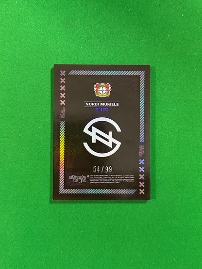 Nordi Mukiele Numbered Parallel 54/99 - Ultimate Dropz Bayer 04 Leverkusen Supernova 2024 - back
