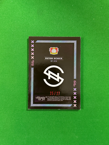 Patrik Schick Numbered Parallel 25/27 - Ultimate Dropz Bayer 04 Leverkusen Supernova 2024 - back
