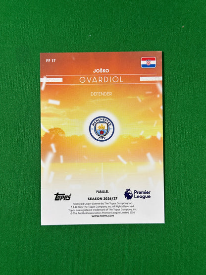 Joško Gvardiol Topps Premier League 2026/27 Flying the Flag Gold 11/50 #FF-17 — back