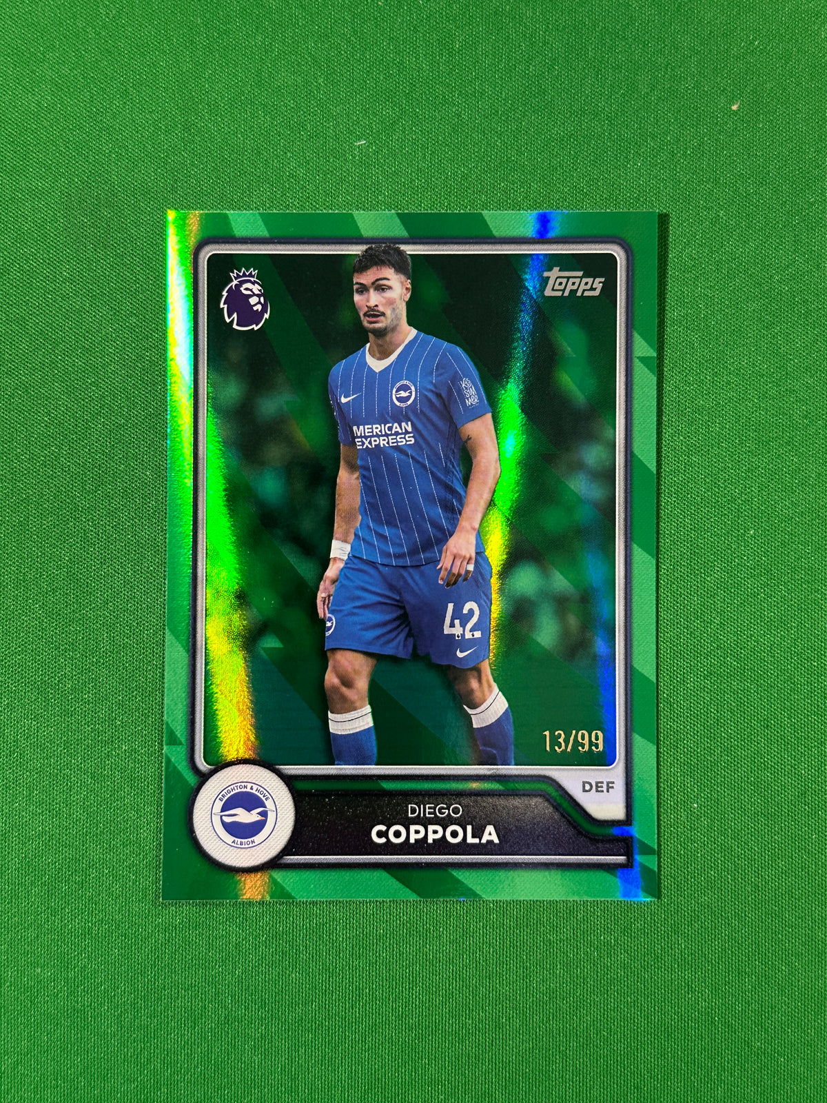 Diego Coppola Topps Premier League 2026/27 Green 13/99 #80 — front