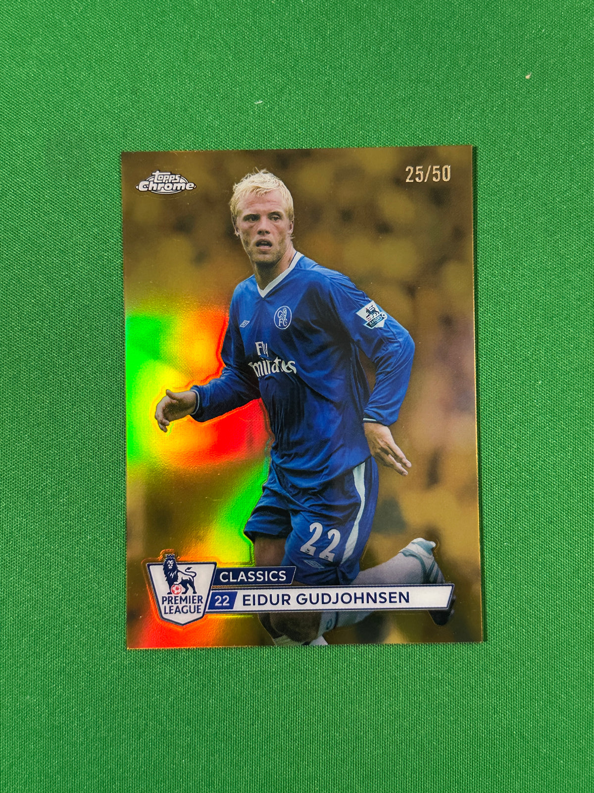 Eidur Gudjohnsen Topps Premier League 2026/27 Chrome Classics Gold 25/50 #CC-8 — front