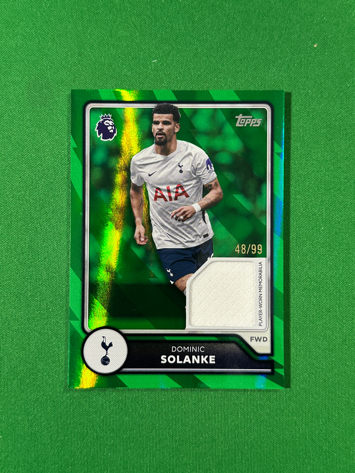 Dominic Solanke Topps Premier League 2026/27 Relic Green 48/99 #BR-DSO — front