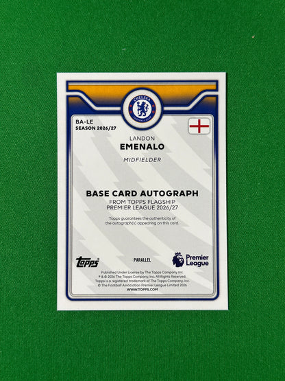 Landon Emenalo Topps Premier League 2026/27 Autograph Black and White 34/75 #BA-LE — back