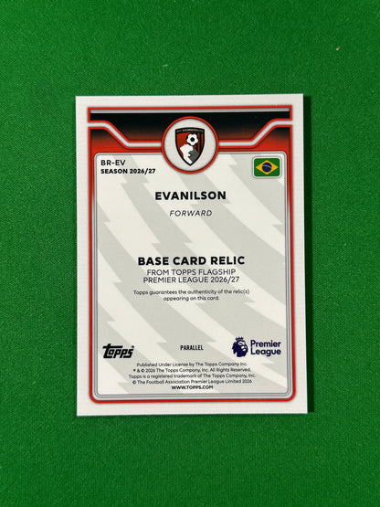 Evanilson Topps Premier League 2026/27 Relic Gold 45/50 #BR-EV — back
