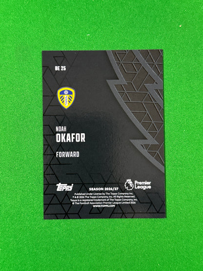 Noah Okafor Topps Premier League 2026/27 Black Edge #BE-25 — back