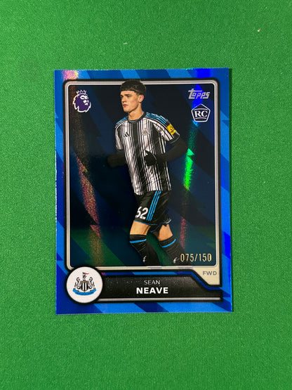 Sean Neave Topps Premier League 2026/27 Blue 075/150 #212 — front