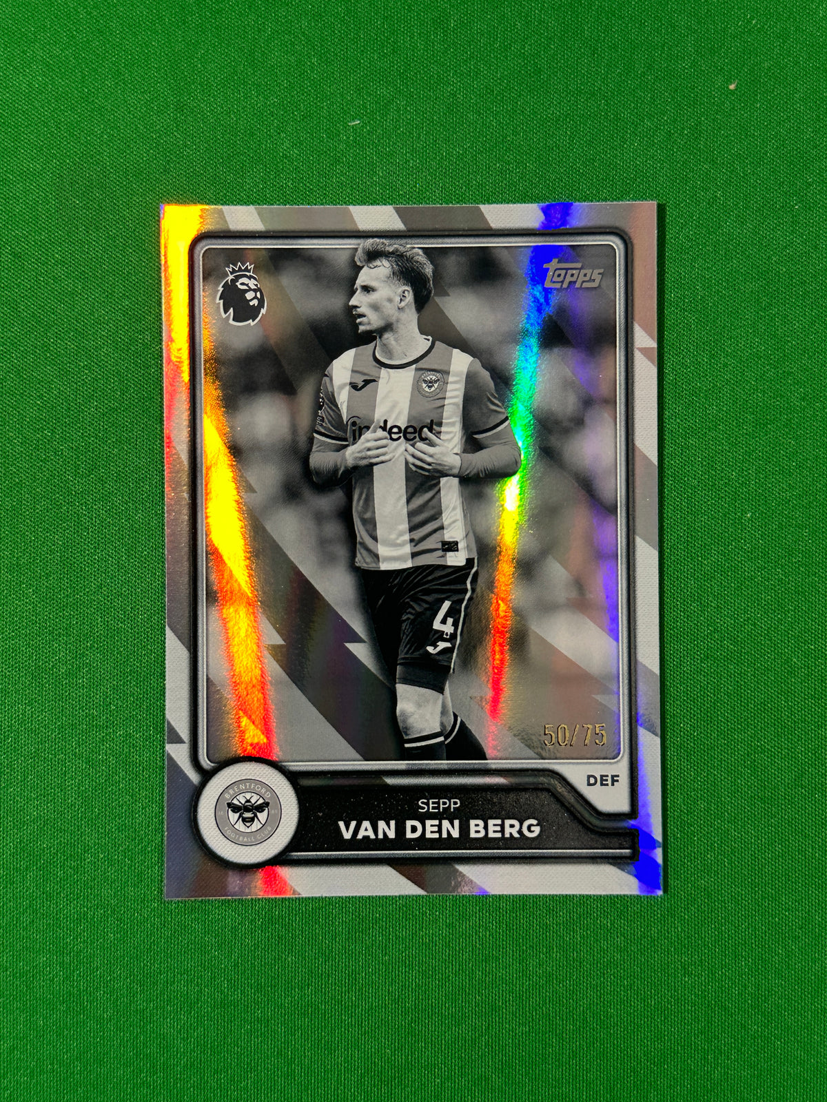 Sepp van den Berg Topps Premier League 2026/27 Black and White 50/75 #64 — front