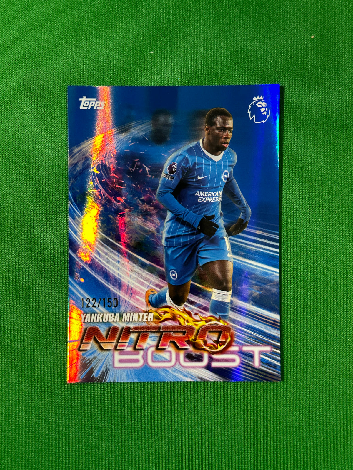 Yankuba Minteh Topps Premier League 2026/27 Nitro Boost Blue 122/150 #NB-6 — front