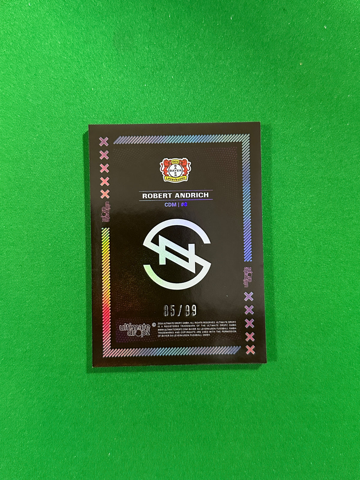 Robert Andrich Numbered Parallel 05/99 - Ultimate Dropz Bayer 04 Leverkusen Supernova 2024 - back