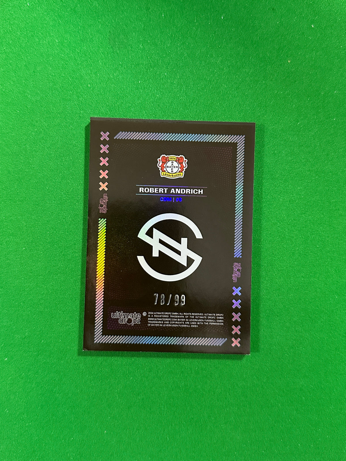 Robert Andrich Numbered Parallel 78/99 - Ultimate Dropz Bayer 04 Leverkusen Supernova 2024 - back