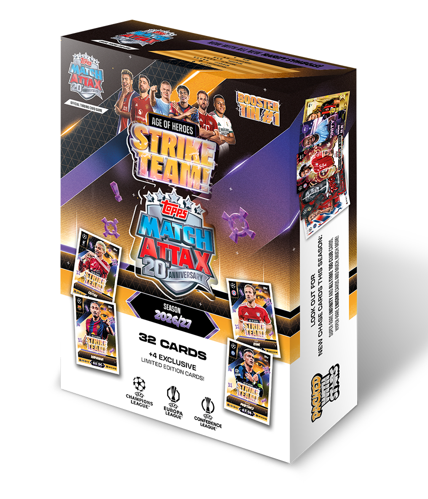 Topps Match Attax 2026/27 Booster Tin – Strike Team! 소매 포장