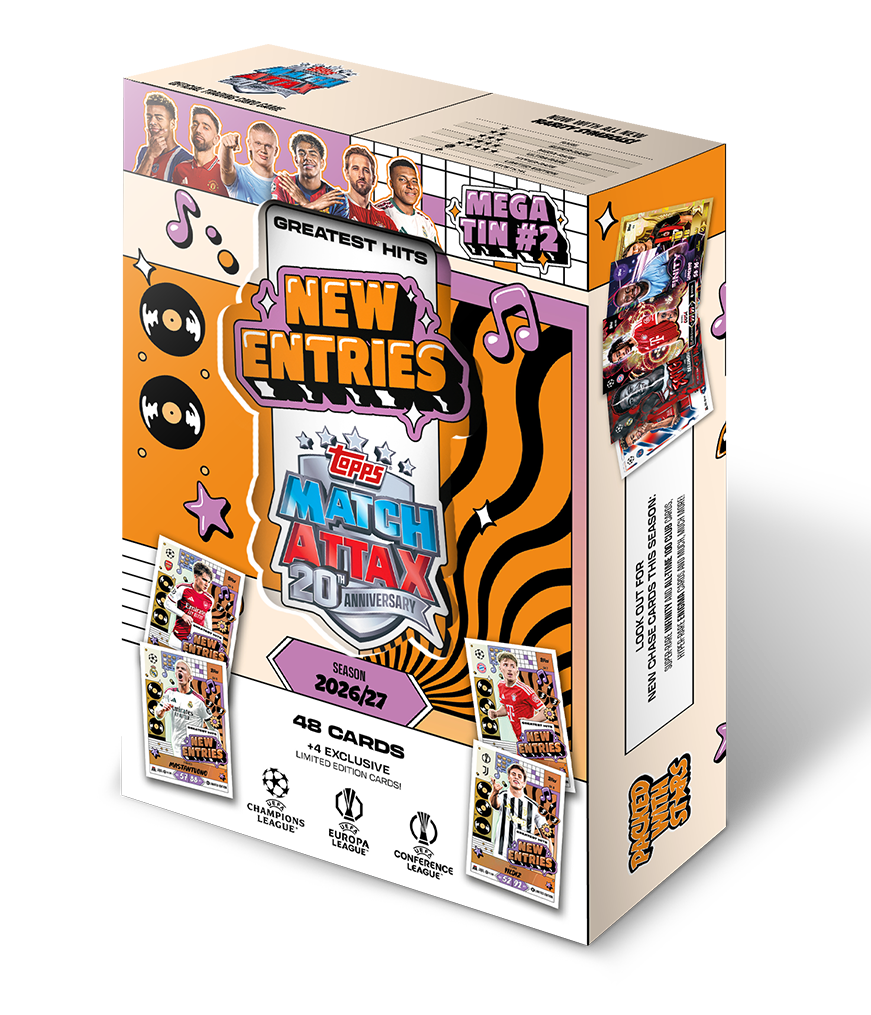 Topps Match Attax 2026/27 Mega Tin – New Entries 소매 포장