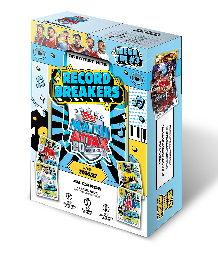 Topps Match Attax 2026/27 Mega Tin – Record Breakers 소매 포장