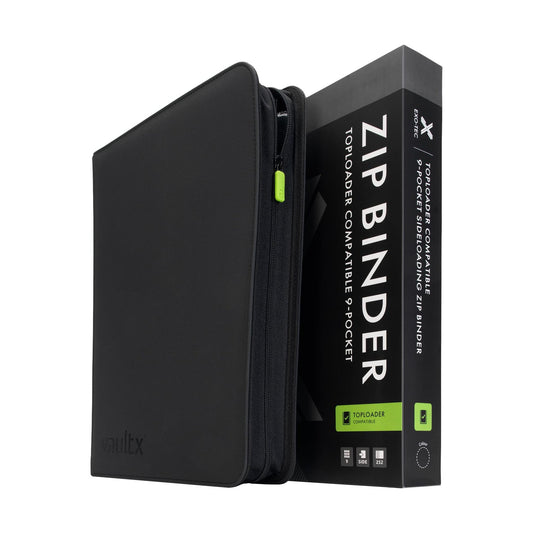 Vault X black 9-Pocket Toploader Compatible Zip Binder