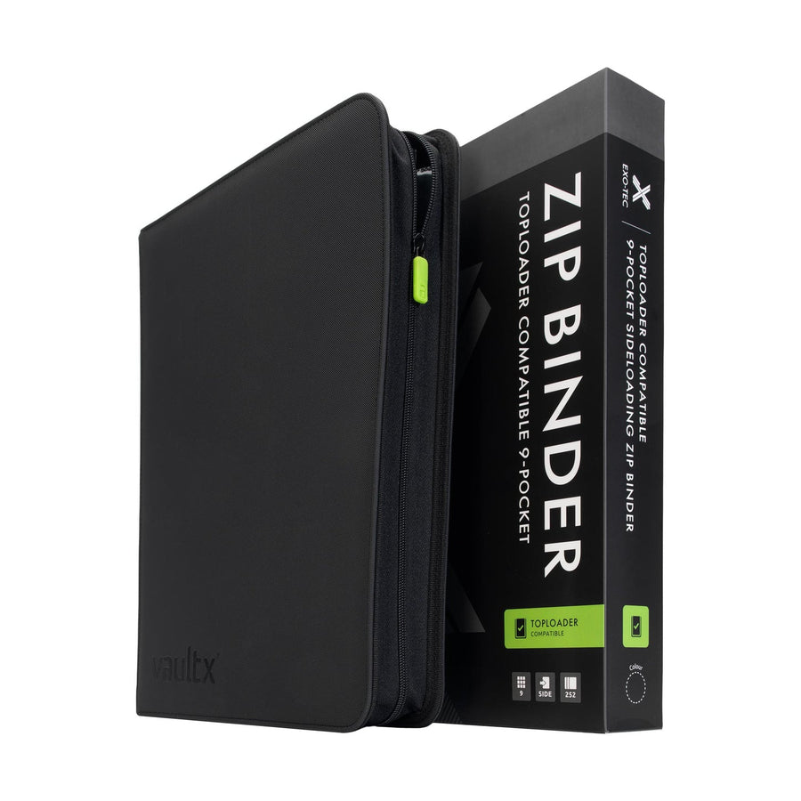 Vault X black 9-Pocket Toploader Compatible Zip Binder