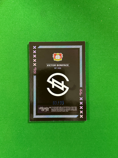 Victor Boniface Numbered Parallel 03/05 - Ultimate Dropz Bayer 04 Leverkusen Supernova 2024 - back