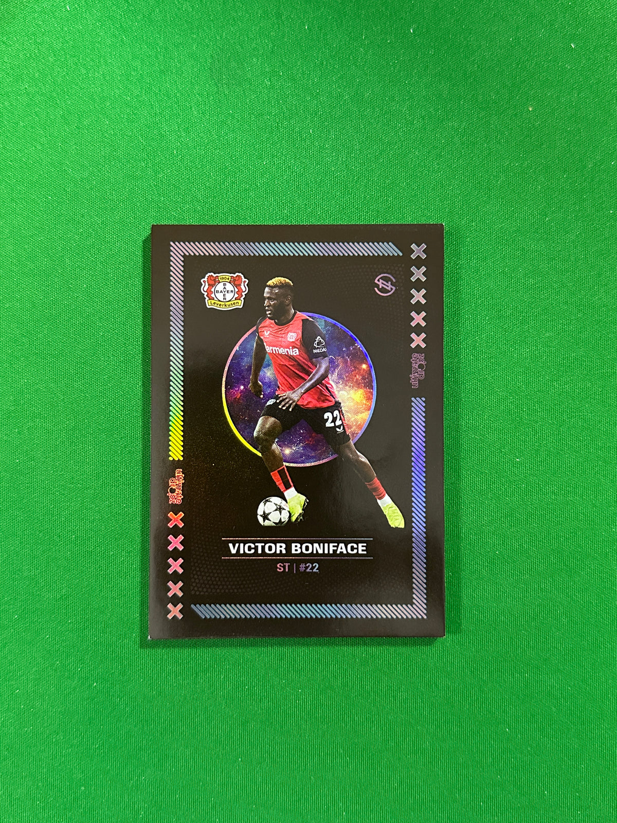 Victor Boniface Numbered Parallel 06/99 - Ultimate Dropz Bayer 04 Leverkusen Supernova 2024 - front